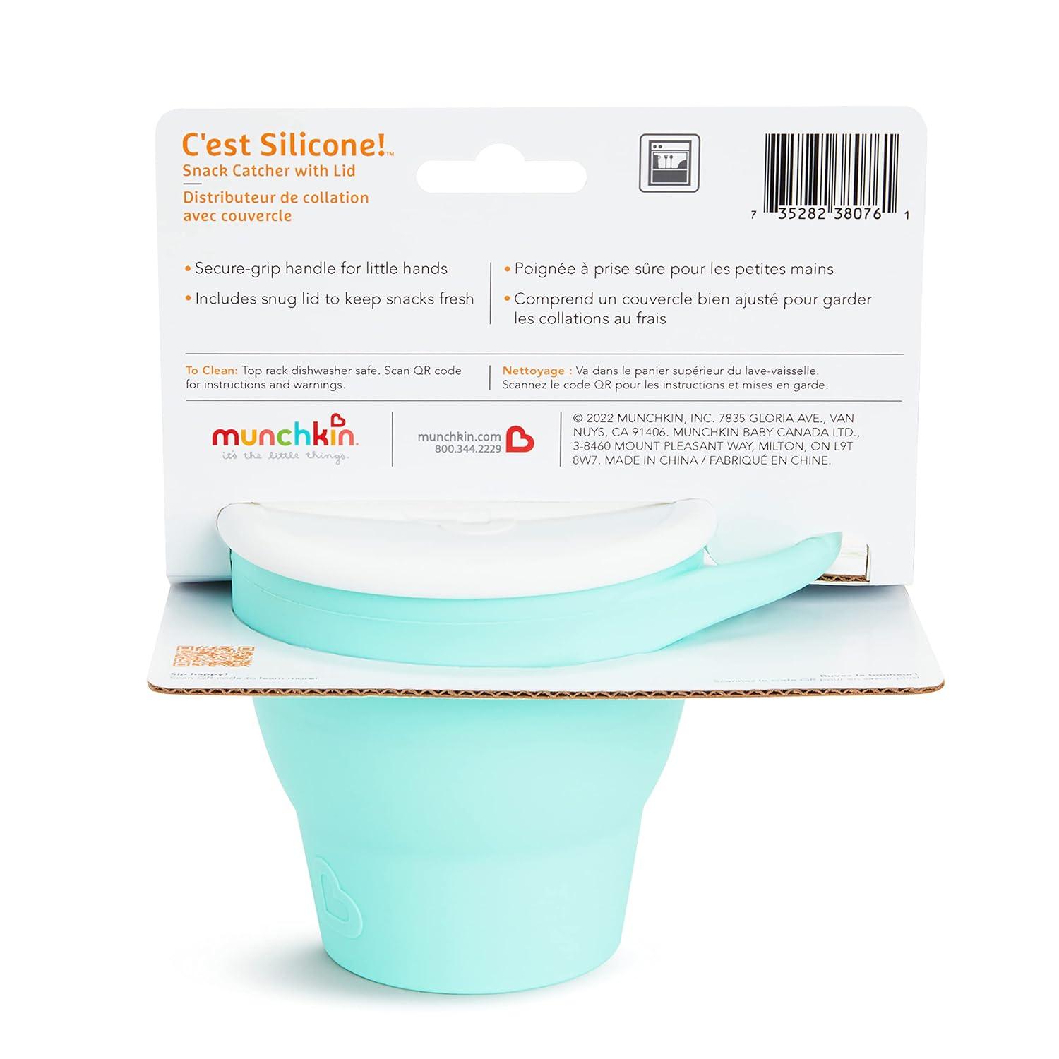 imageMunchkin Cest Silicone Snack Catcher Toddler Snack Cup with Lid MintMint