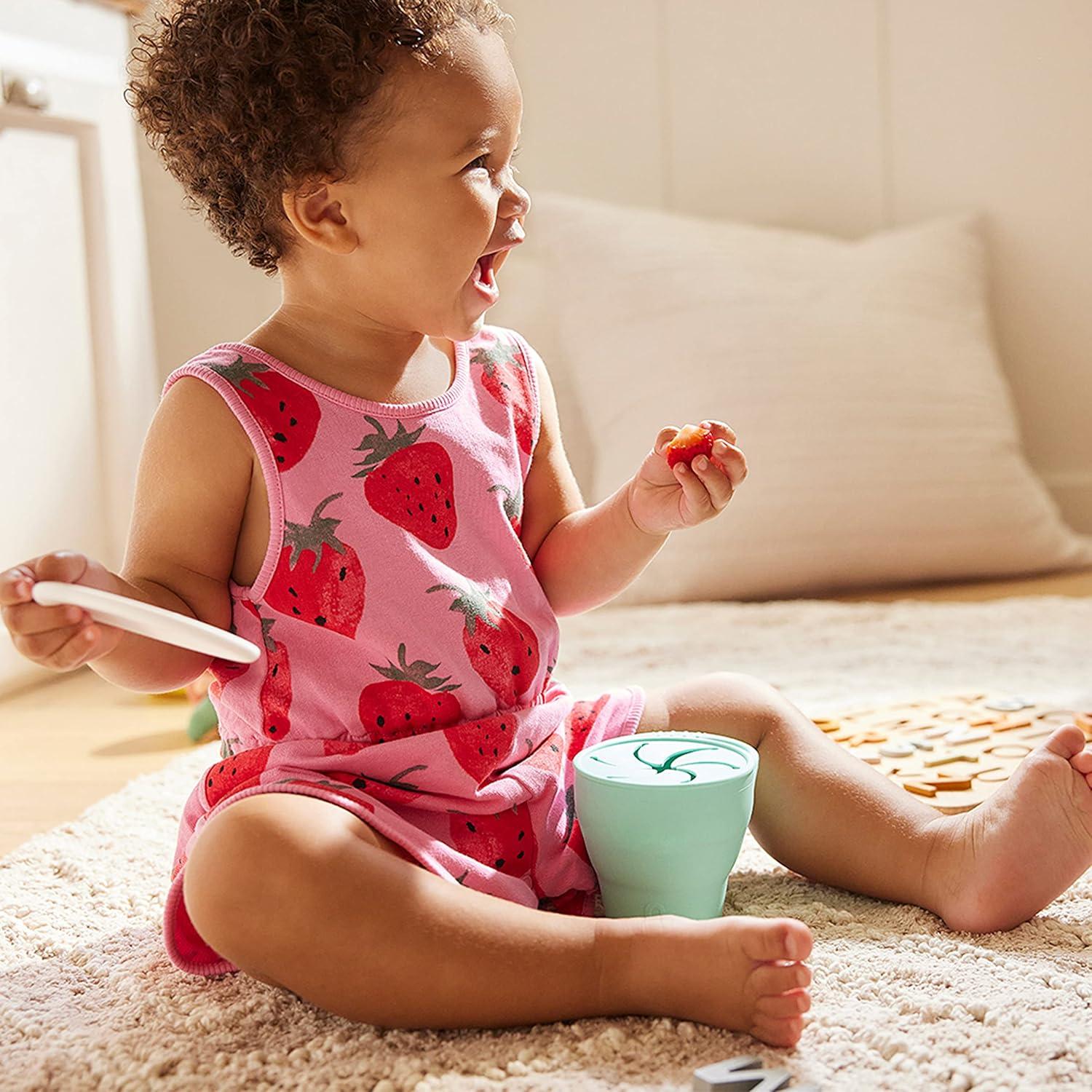 imageMunchkin Cest Silicone Snack Catcher Toddler Snack Cup with Lid MintMint