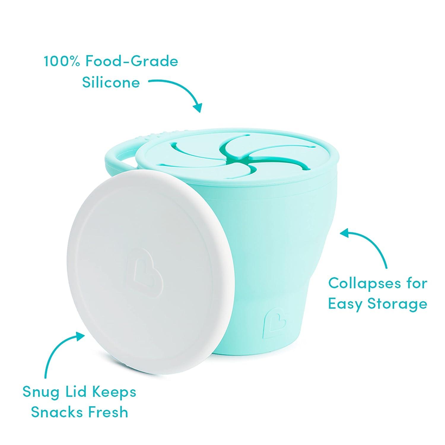 imageMunchkin Cest Silicone Snack Catcher Toddler Snack Cup with Lid MintMint