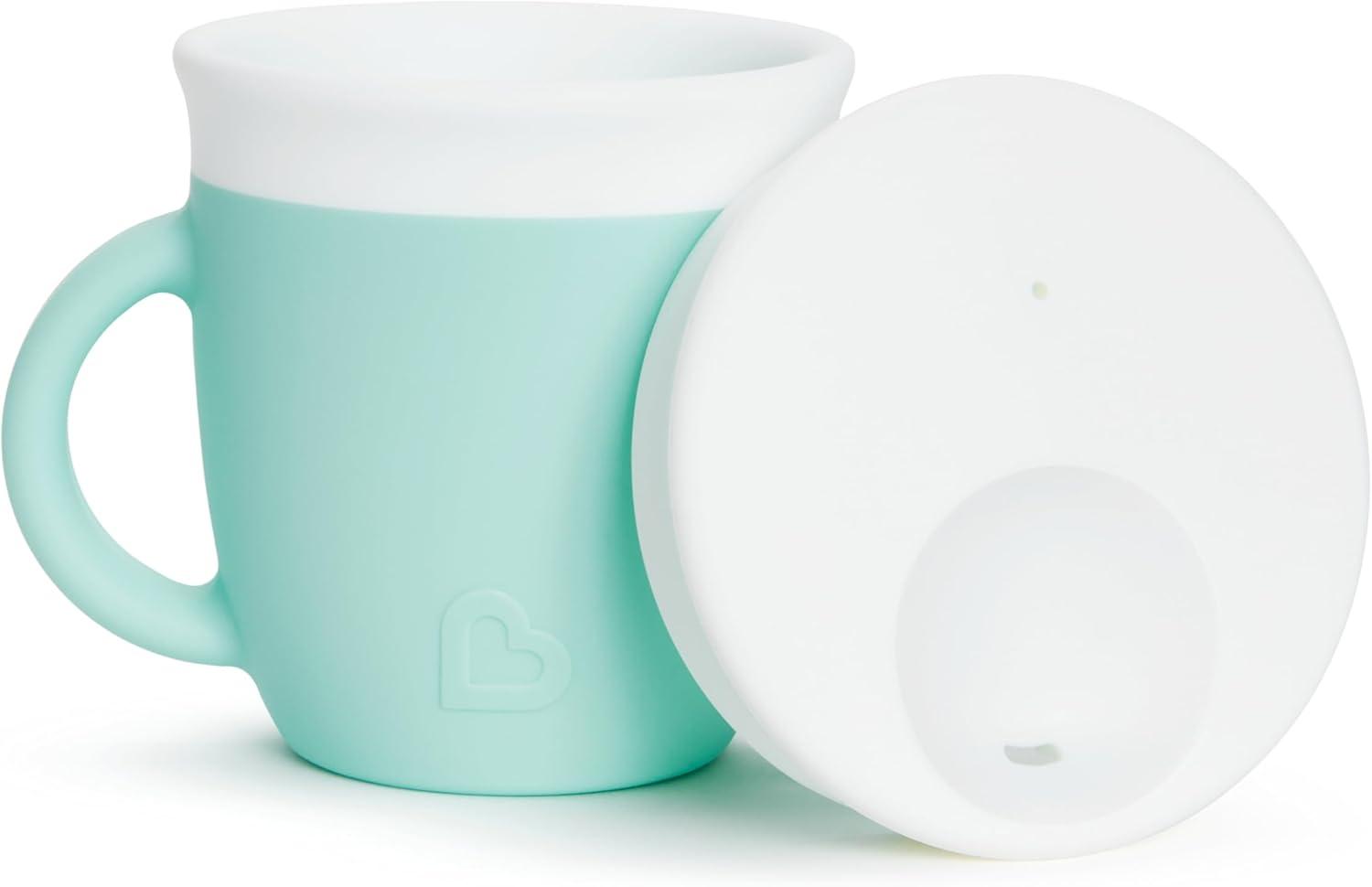 imageMunchkin Cest Silicone Training Sippy Cup with Lid for Babies and Toddlers 6 oz CoralMint
