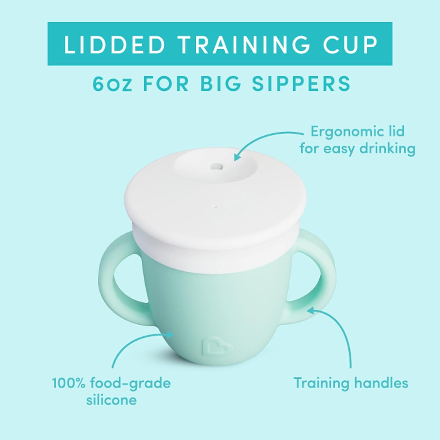 imageMunchkin Cest Silicone Training Sippy Cup with Lid for Babies and Toddlers 6 oz CoralMint