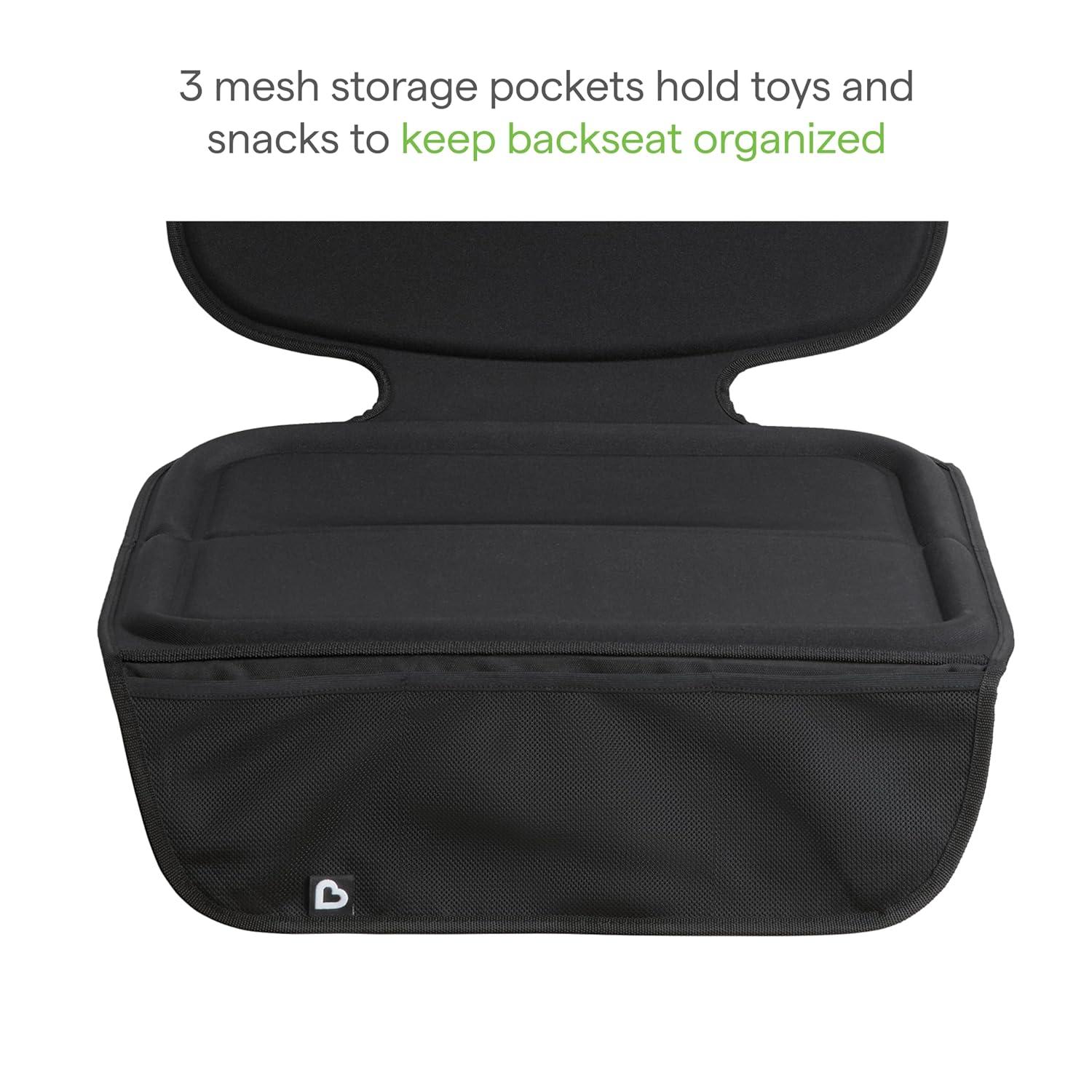 imageMunchkin Child Car Seat Protector Elite Seat Guardian with Grime Guard Fabric Dark GreySeat Protector with Tablet Holder