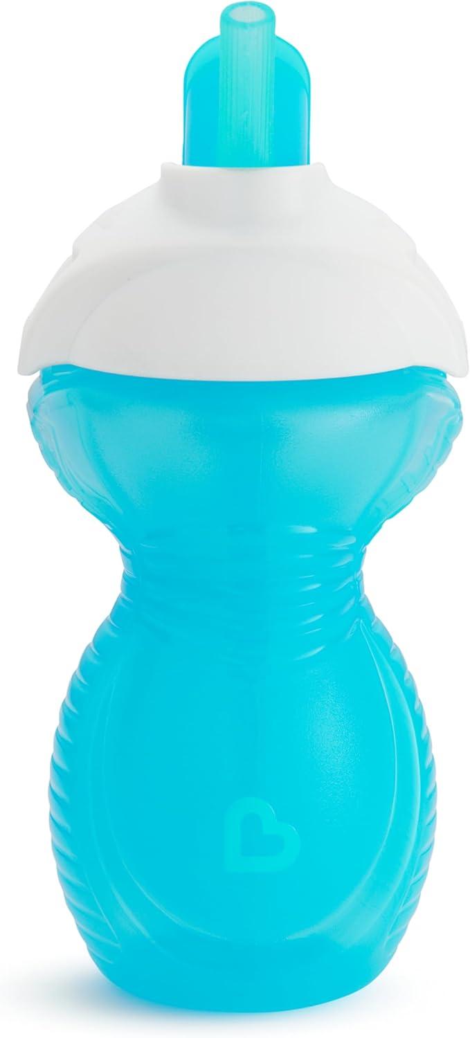 imageMunchkin Click Lock Flip Straw Toddler Sippy Cup 9 Ounce 2 Pack BlueGreen2 Count Pack of 1
