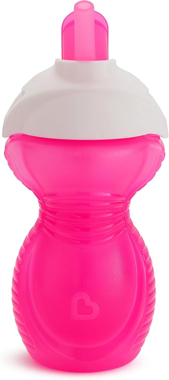 imageMunchkin Click Lock Flip Straw Toddler Sippy Cup 9 Ounce 2 Pack PinkPurple2 Count Pack of 4