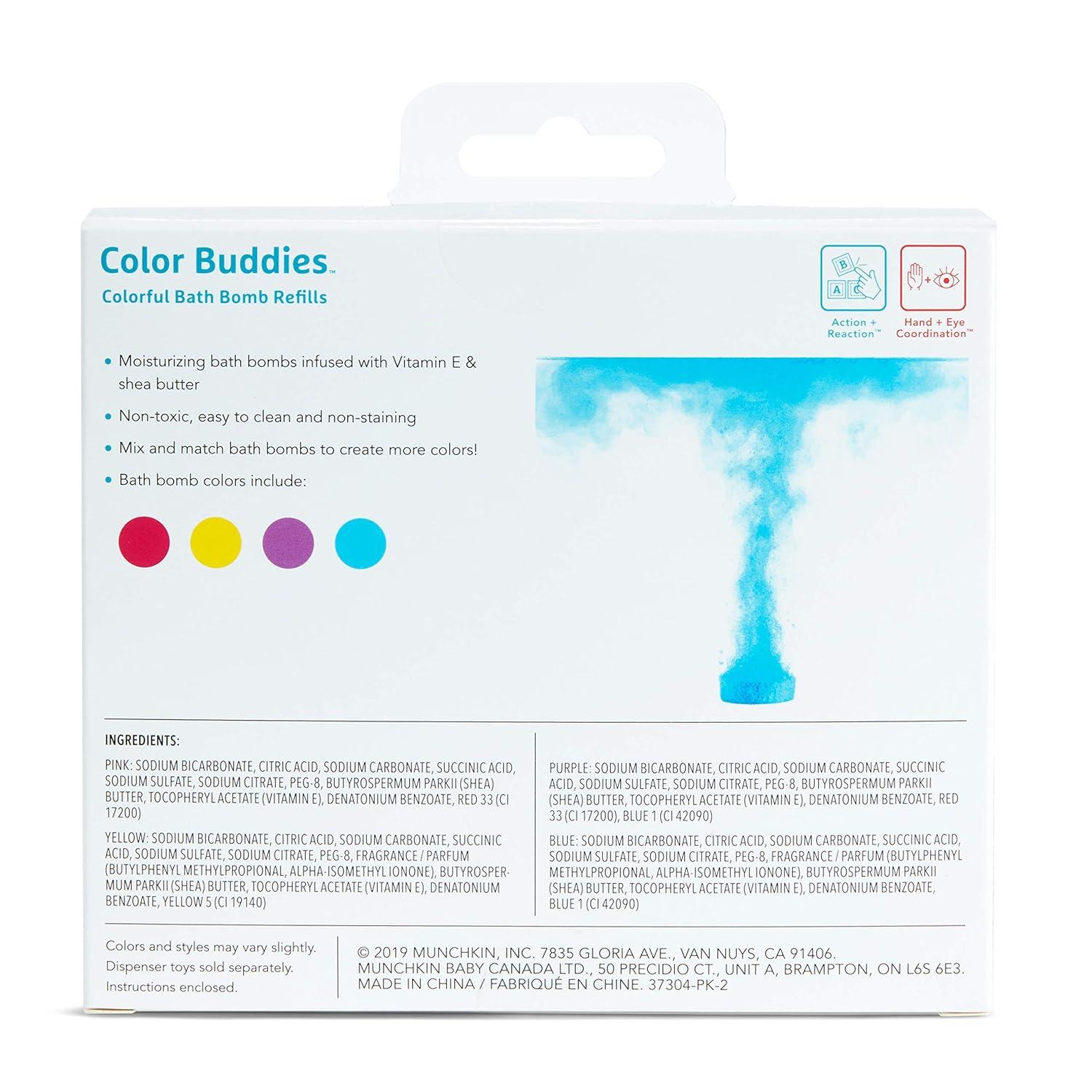 imageMunchkin Color Buddies Moisturizing Bath Water Color Tablets 40 Pack YellowPinkBluePurple40 Count Pack of 1