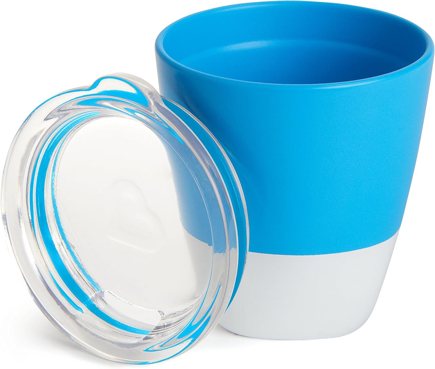 imageMunchkin Color Me Hungry 7pc Toddler Feeding Supplies Set Includes Plates Bowl Open Cup and Utensils in a Gift Box BlueBlue 7pc Set