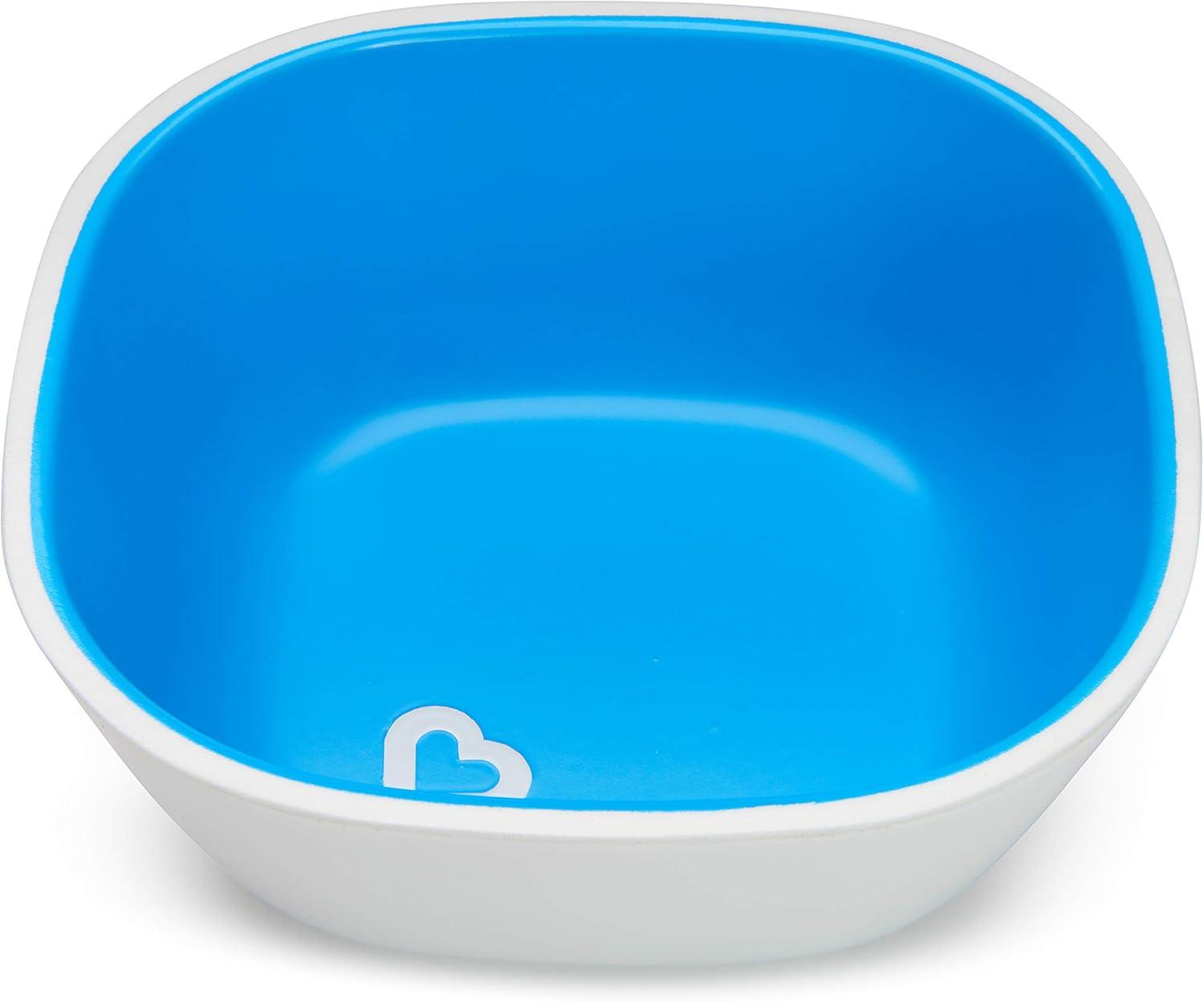 imageMunchkin Color Me Hungry 7pc Toddler Feeding Supplies Set Includes Plates Bowl Open Cup and Utensils in a Gift Box BlueBlue 7pc Set