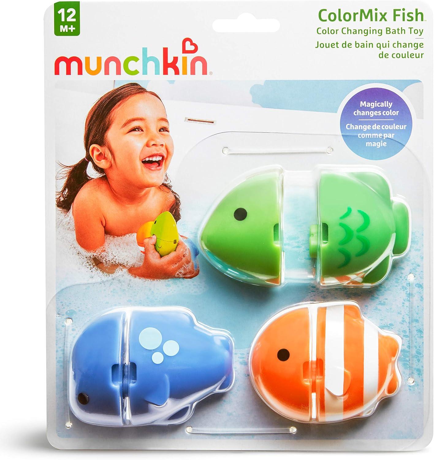 imageMunchkin ColorMix Fish Fun Bath Toy for Baby and Toddler Changes Color in Water3 Count Pack of 1