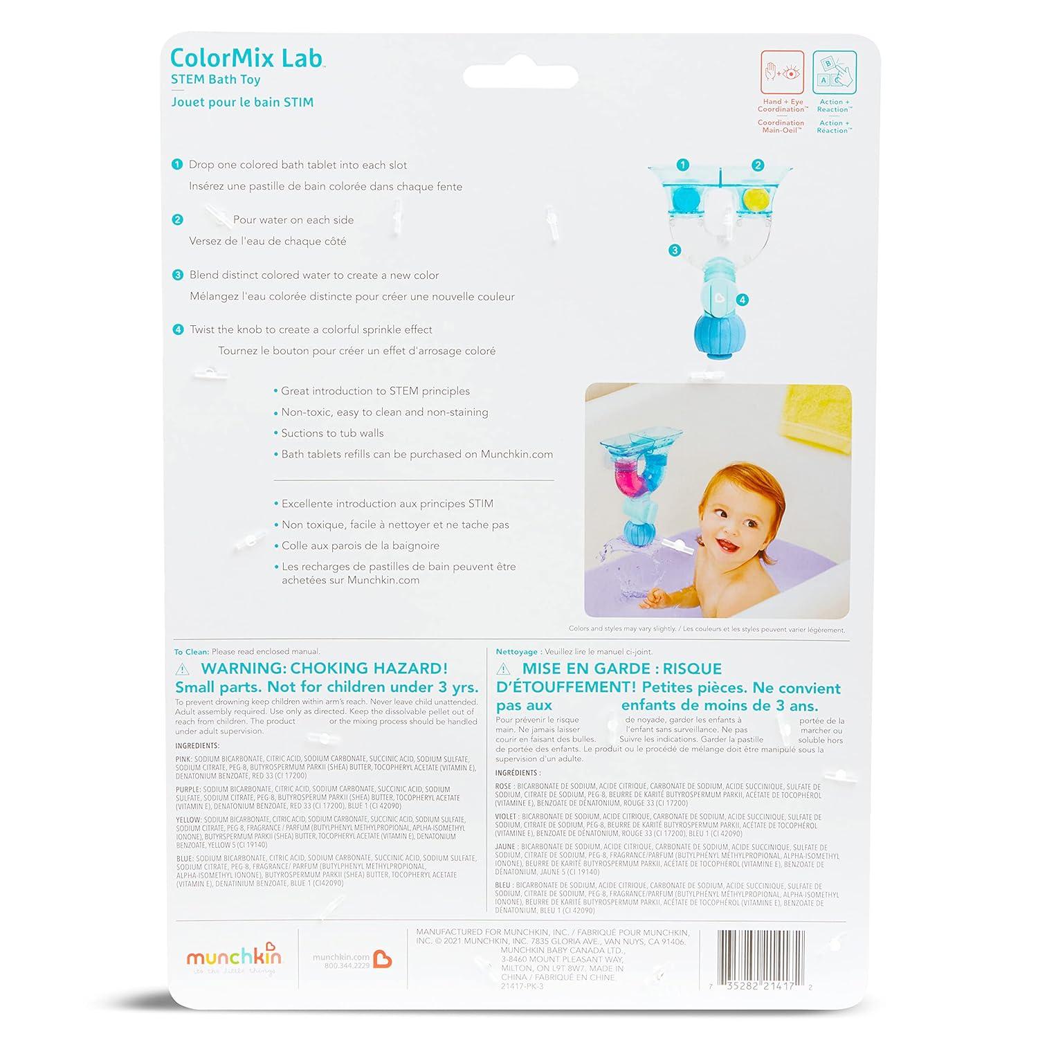 imageMunchkin ColorMix Lab STEM Learning Toddler Bath Toy Includes 12 Bath Color TabletsSmall