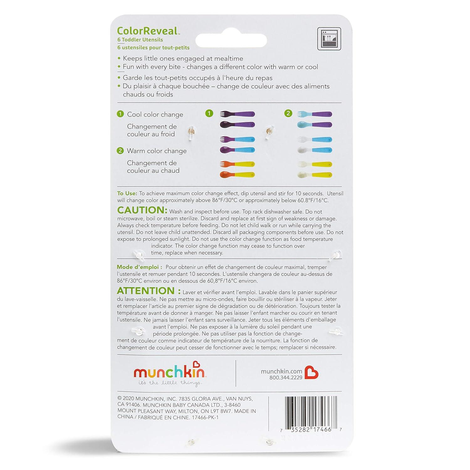 imageMunchkin ColorReveal Color Changing Toddler Forks and Spoons 6 Pack6pk Utensils