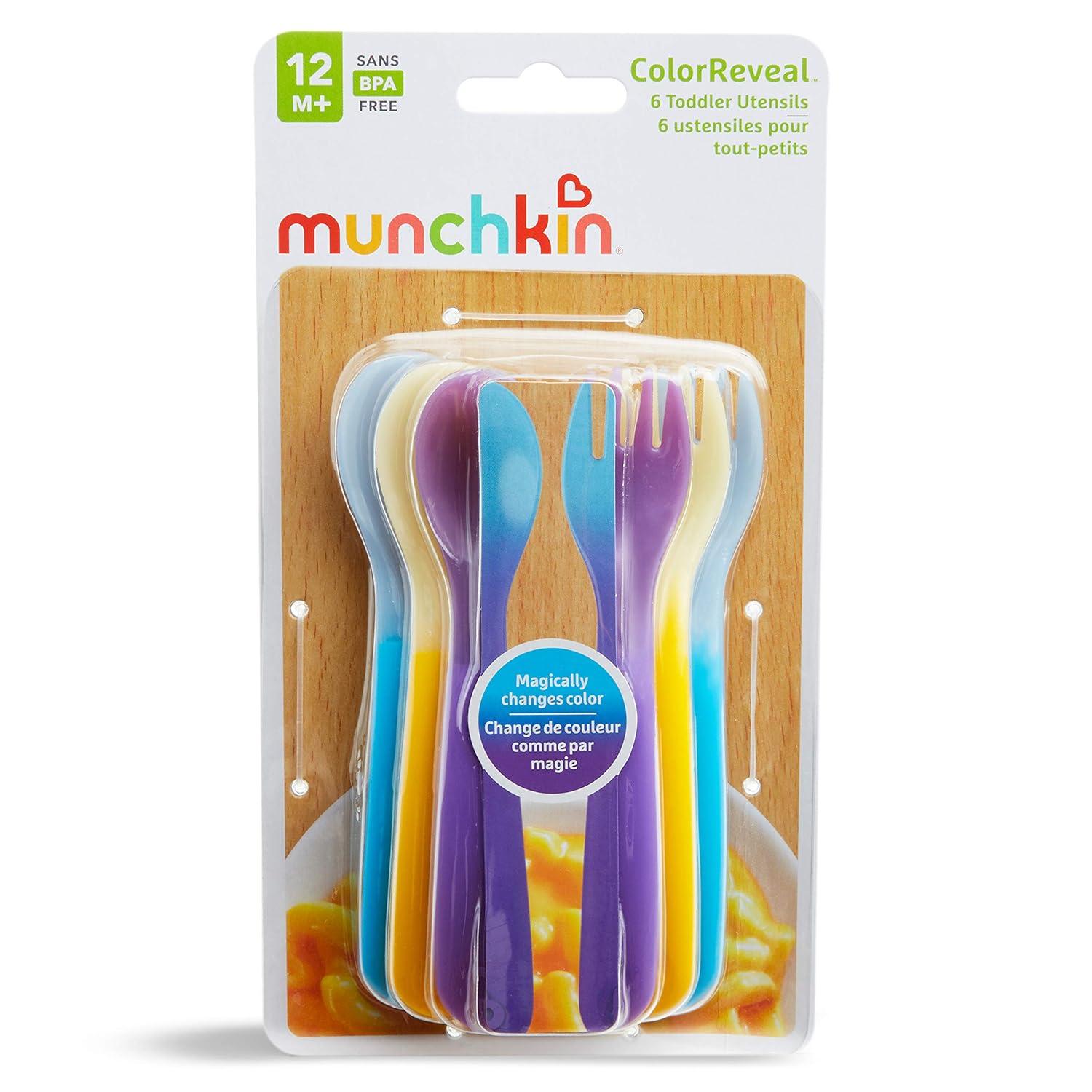 imageMunchkin ColorReveal Color Changing Toddler Forks and Spoons 6 Pack6pk Utensils