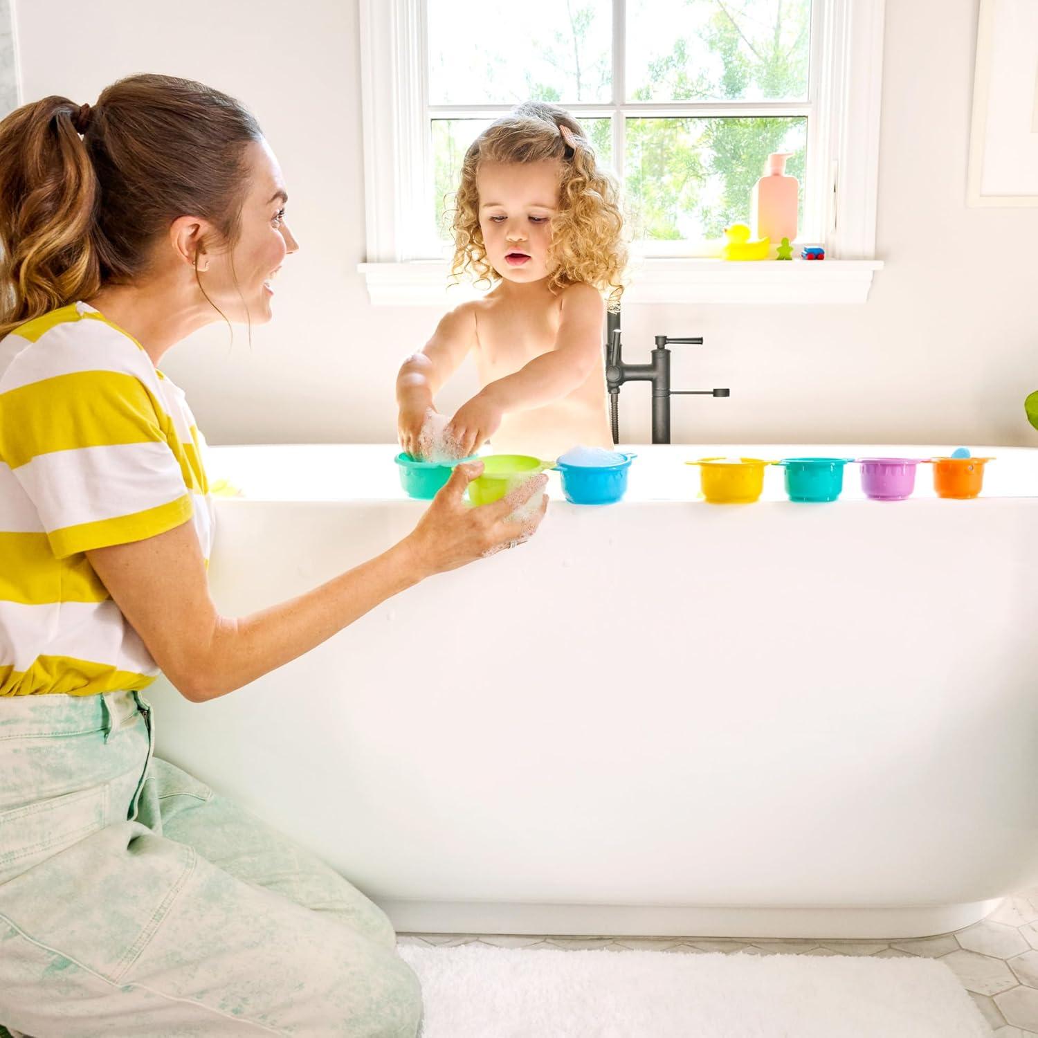 imageMunchkin ConnectACup Bath Toy Stacking and Straining Cups for Baby and Toddler7 Piece Assortment