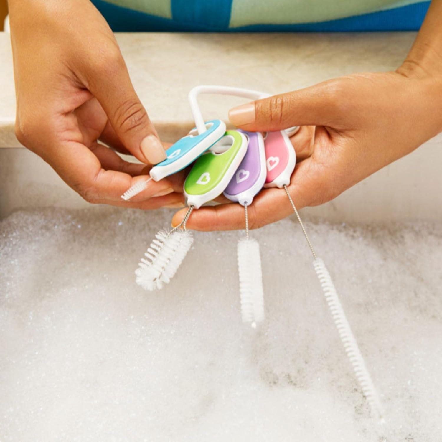 imageMunchkin Details Bottle and Cup Cleaning Brush 4 Piece Set with Key Ring4 Piece Set