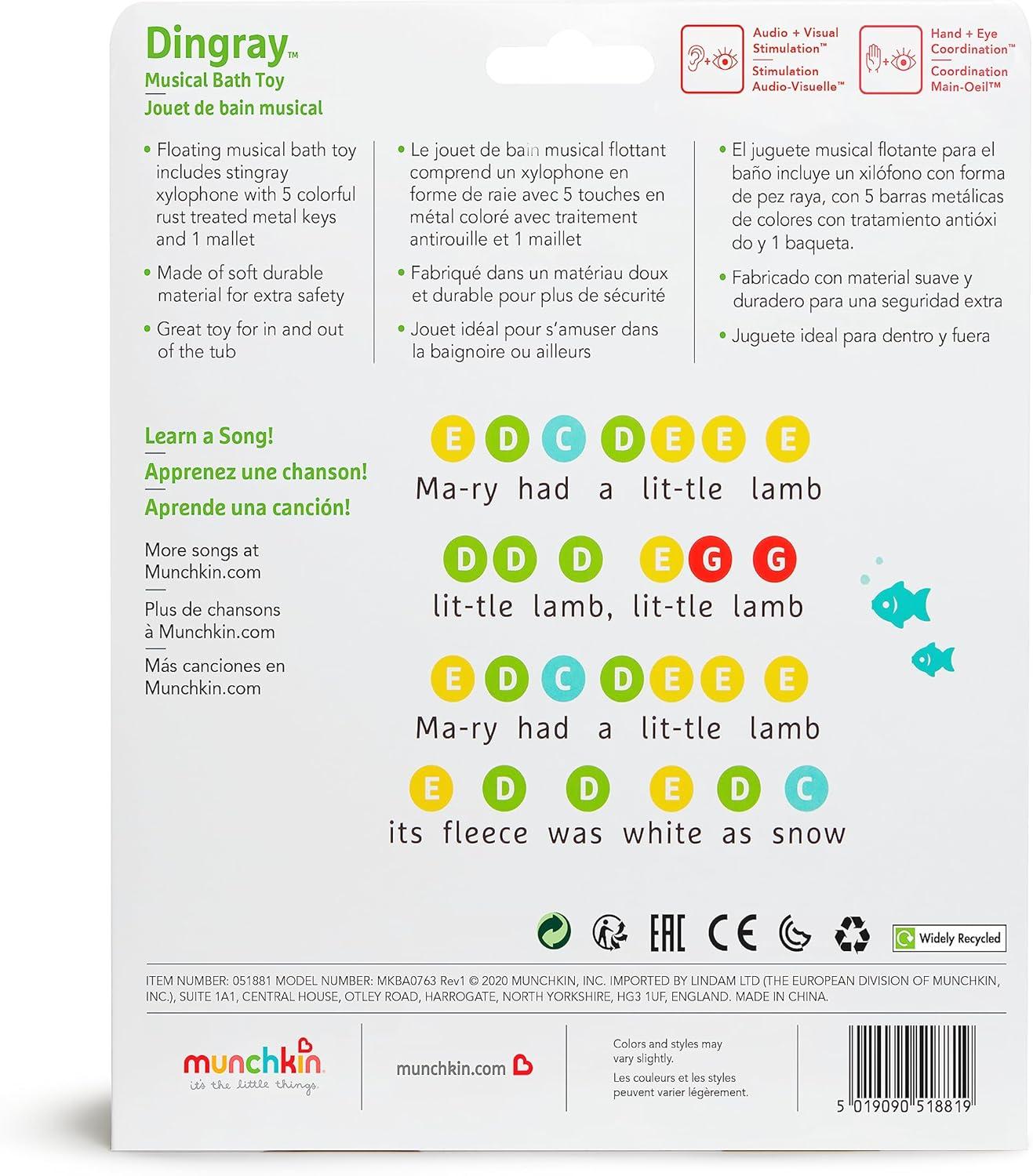 imageMunchkin Dingray Xylophone Musical Baby and Toddler Bath Toy2 Piece Set