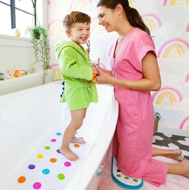 imageMunchkin Dots Bath Mat for Kids Multicolored 305x1425 Inch305 x 143 Rectangular