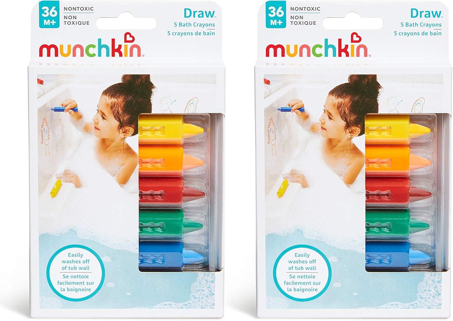 imageMunchkin Draw Bath Crayons Toddler Bathtub Toys NonToxic and Washable For Kids 36 Months and Up 10 Count10 Pack