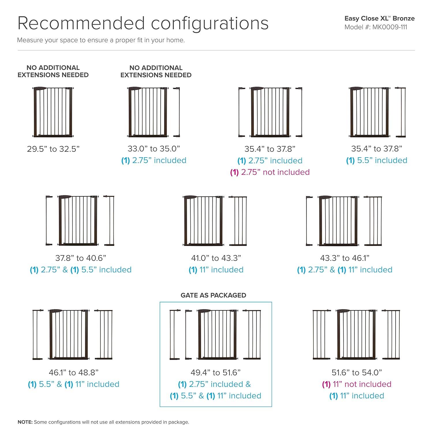 imageMunchkin Easy Close XL Metal Baby Gate 295quot  516quot Wide Black Model MK0009111Bronze