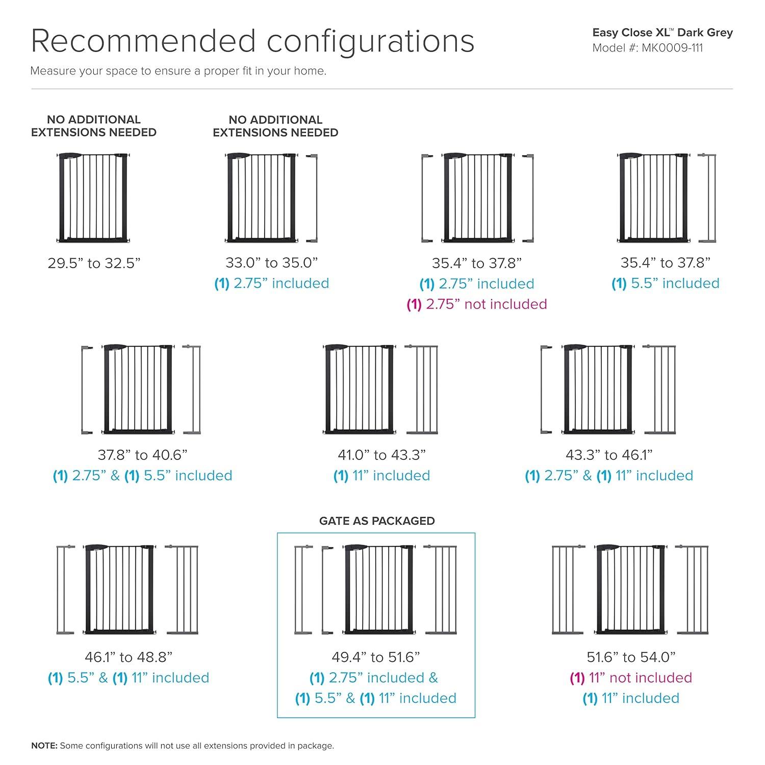 imageMunchkin Easy Close XL Metal Baby Gate 295quot  516quot Wide Black Model MK0009111Dark Grey
