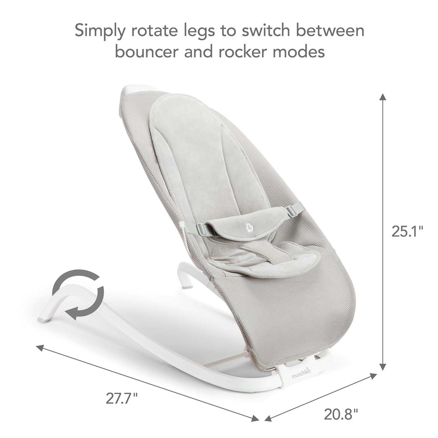 imageMunchkin Electric Baby Bouncer ampamp Rocker with Digital Touch Display Soothing Sounds ampamp 3 Recline Positions  Automatic Bouncing ampamp Rocking GreyElectric BouncerRocker