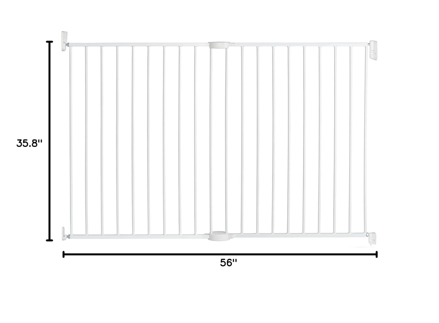 imageMunchkin Extending XL Tall and Wide Baby Gate Hardware Mounted Safety Gate for Stairs Hallways and Doors Extends 33quot  56quot Wide Metal White