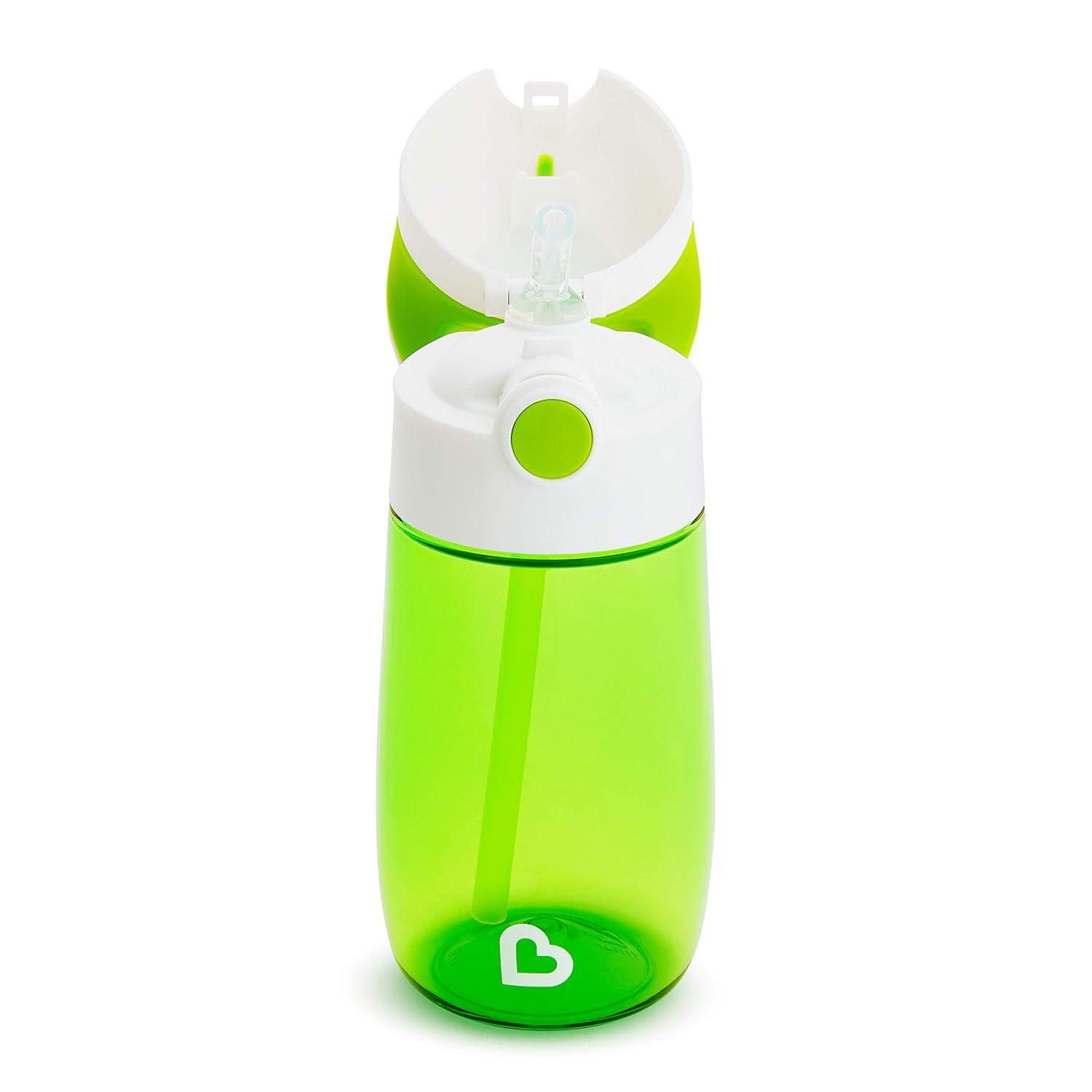 imageMunchkin Flip ampamp Go Toddler Sippy Cup with Straw 12 Ounce Ultra Durable Tritan Material PurpleGreen