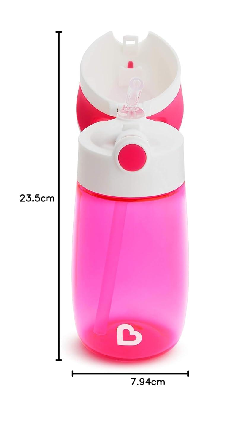 imageMunchkin Flip ampamp Go Toddler Sippy Cup with Straw 12 Ounce Ultra Durable Tritan Material PurplePink
