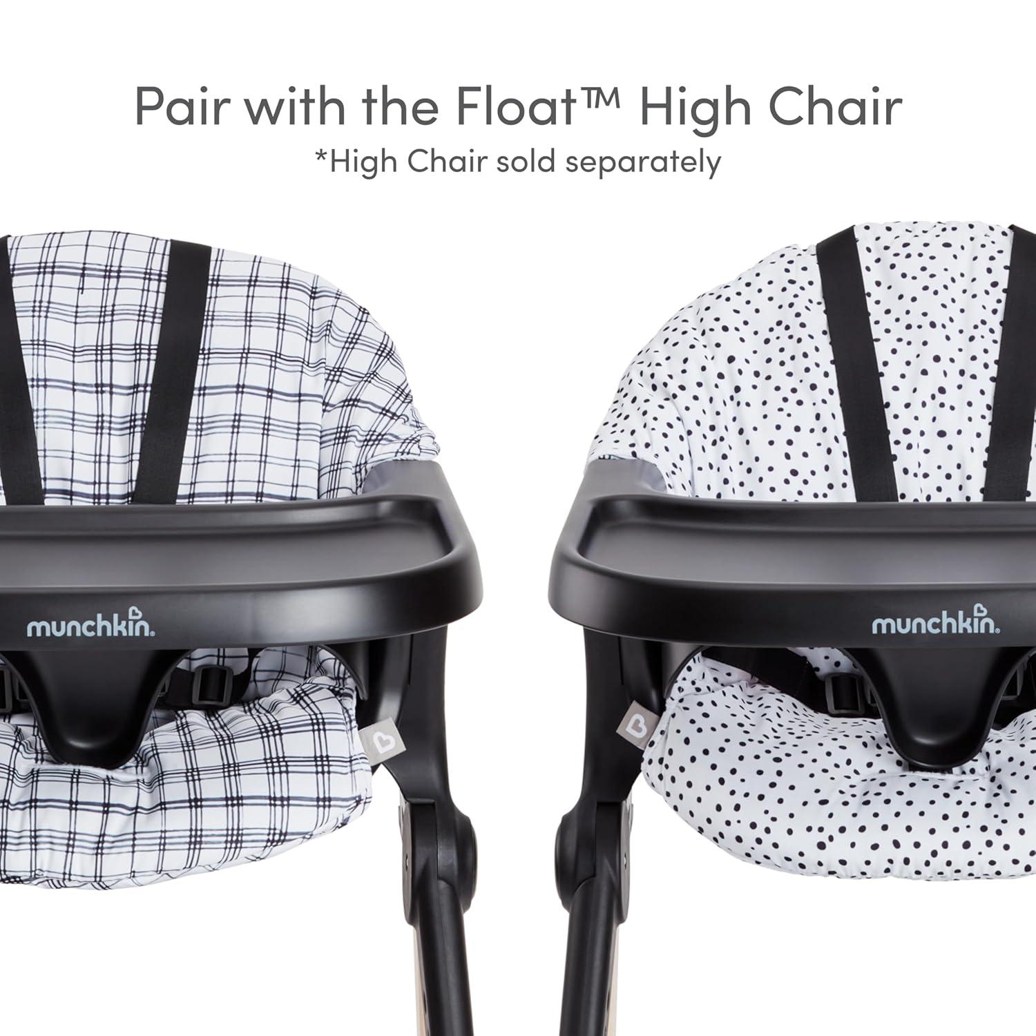 imageMunchkin Float Baby High Chair Foldable and Easy to Clean for Babies and Toddlers White with Wooden LegsWhiteBlack