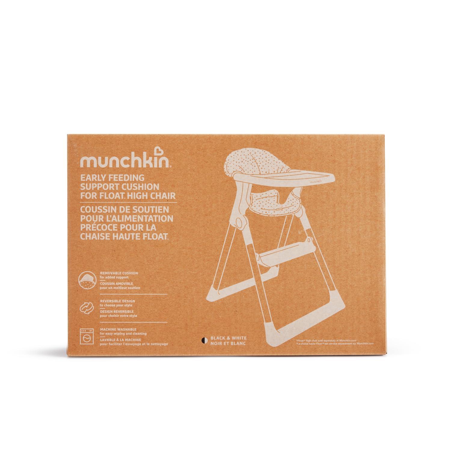 imageMunchkin Float Baby High Chair Foldable and Easy to Clean for Babies and Toddlers White with Wooden LegsWhiteBlack