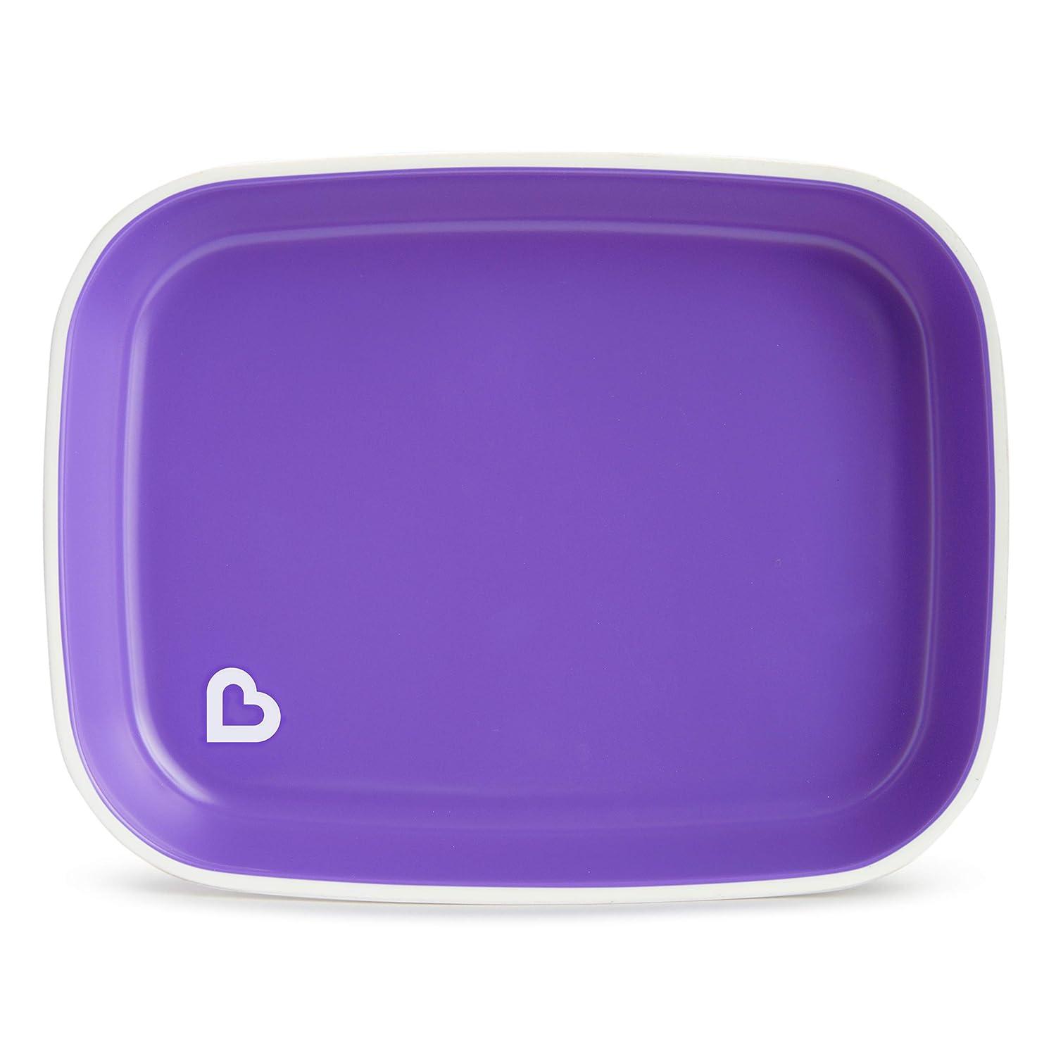 imageMunchkin Food Adventure Splash Toddler Dining Set Includes Plate and Stainless Steel Utensils BluePurple