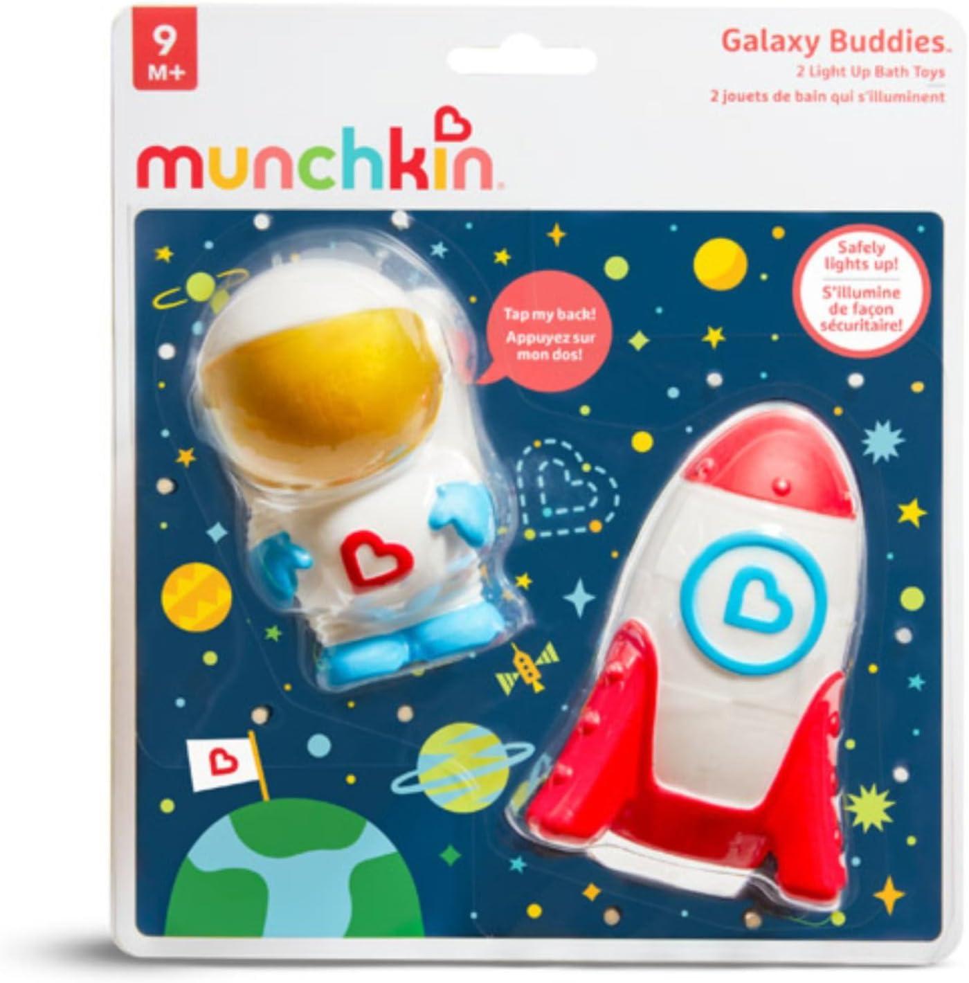 imageMunchkin Galaxy Buddies Water Safe Light Up Baby and Toddler Bath Toy Astronaut ampamp Rocket ShipSmall