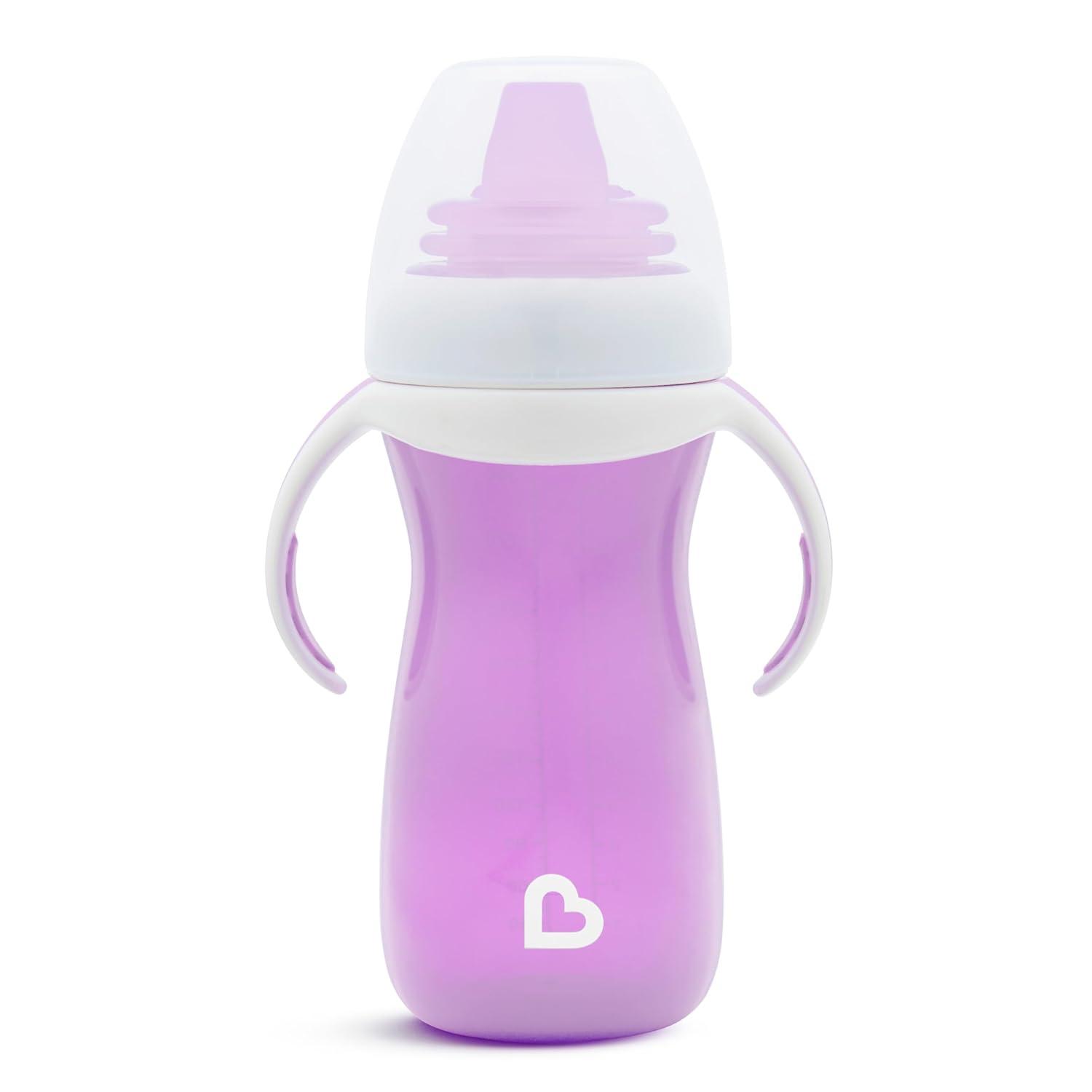 imageMunchkin Gentle Transition Sippy Cup with Trainer Handles 10 Ounce BlueBluePurple