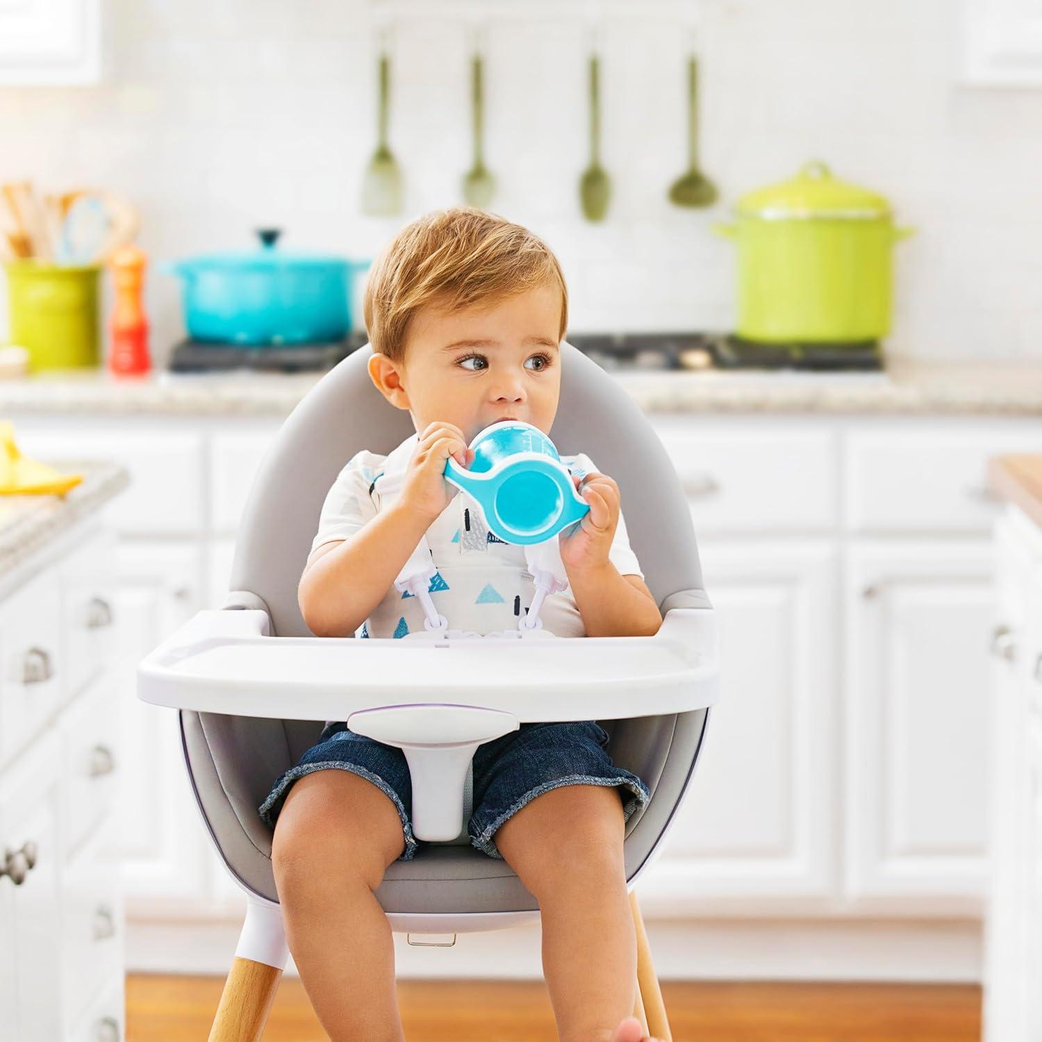 imageMunchkin Gentle Transition Sippy Trainer Cup 4 Ounce 2 Pack Blue ampamp Gentle Transition Sippy Cup with Trainer Handles 10 Ounce BlueCup  3pk Suction Bowls