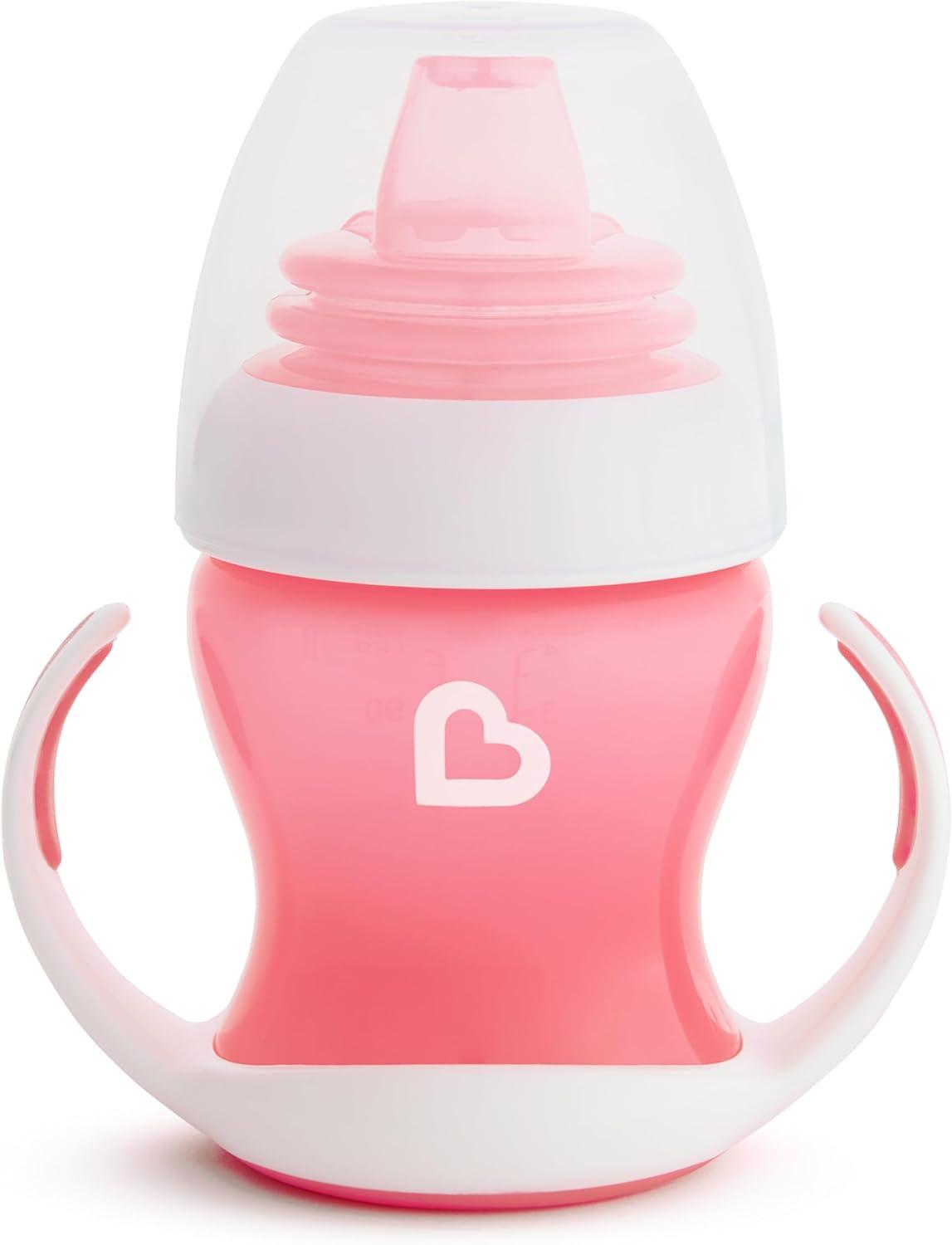 imageMunchkin Gentle Transition Sippy Trainer Cup 4 Ounce 2 Pack Blue ampamp Gentle Transition Sippy Cup with Trainer Handles 10 Ounce BlueCup  Cup  Pink