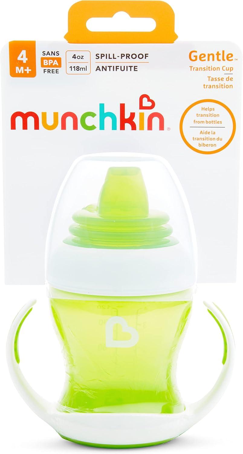 imageMunchkin Gentle Transition Sippy Trainer Cup 4 Ounce 2 Pack BlueGreen
