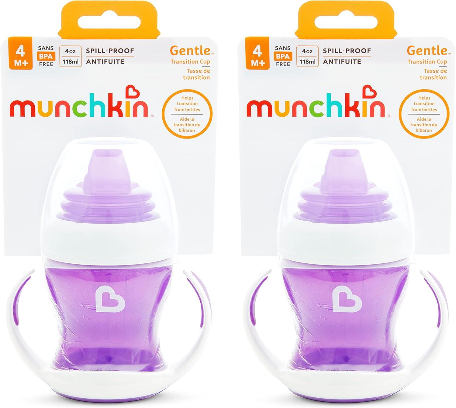 imageMunchkin Gentle Transition Sippy Trainer Cup 4 Ounce 2 Pack BluePurple