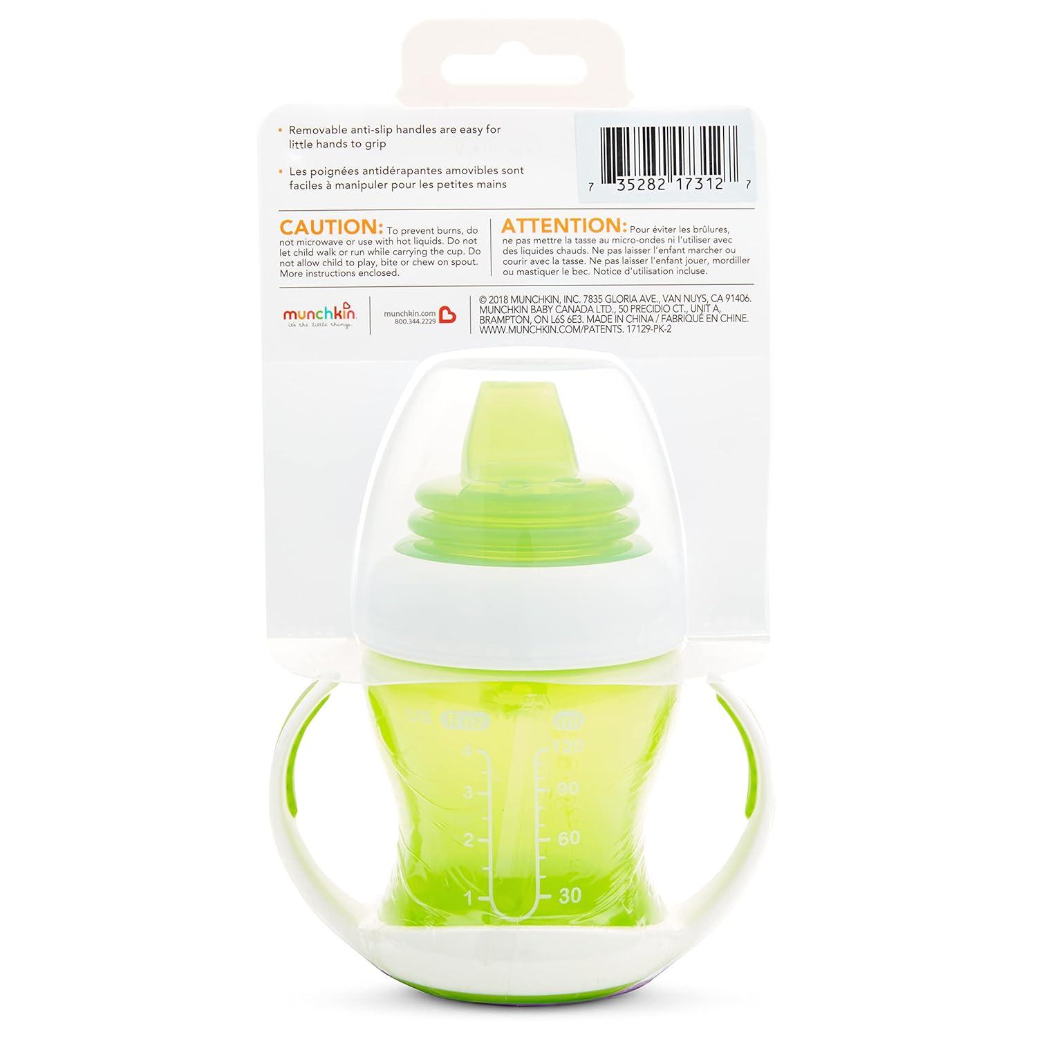 imageMunchkin Gentle Transition Sippy Trainer Cup 4 Ounce Green Pack of 2