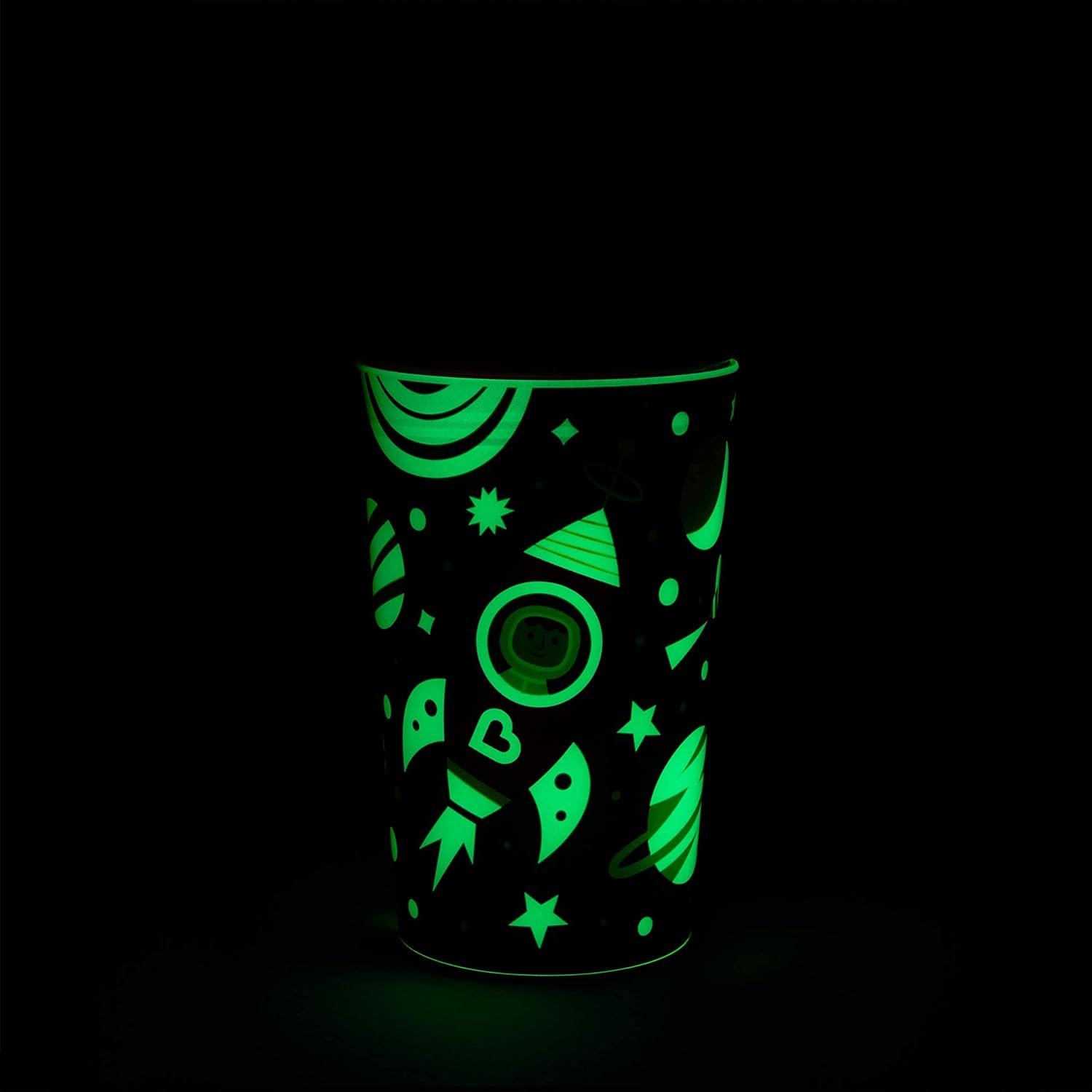 imageMunchkin Glow in The Dark Toddler Sippy Cup with Miracle 360 Spoutless Spill Proof Drinking Edge 9 Ounce Camping YellowMulticolor