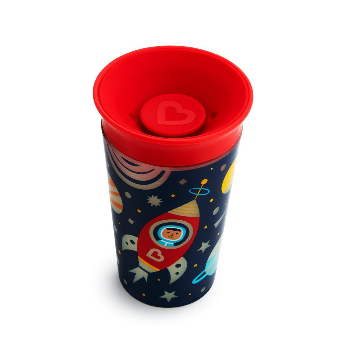 imageMunchkin Glow in The Dark Toddler Sippy Cup with Miracle 360 Spoutless Spill Proof Drinking Edge 9 Ounce Camping YellowMulticolor
