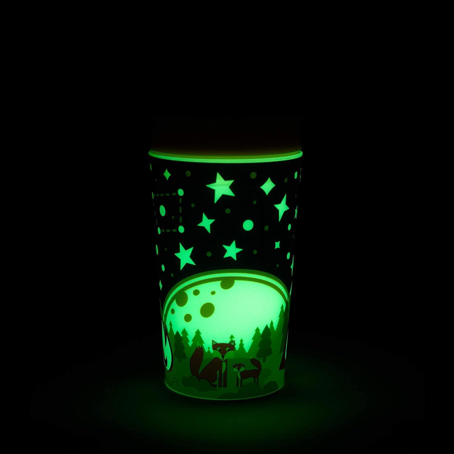 imageMunchkin Glow in The Dark Toddler Sippy Cup with Miracle 360 Spoutless Spill Proof Drinking Edge 9 Ounce Camping YellowMulticolor