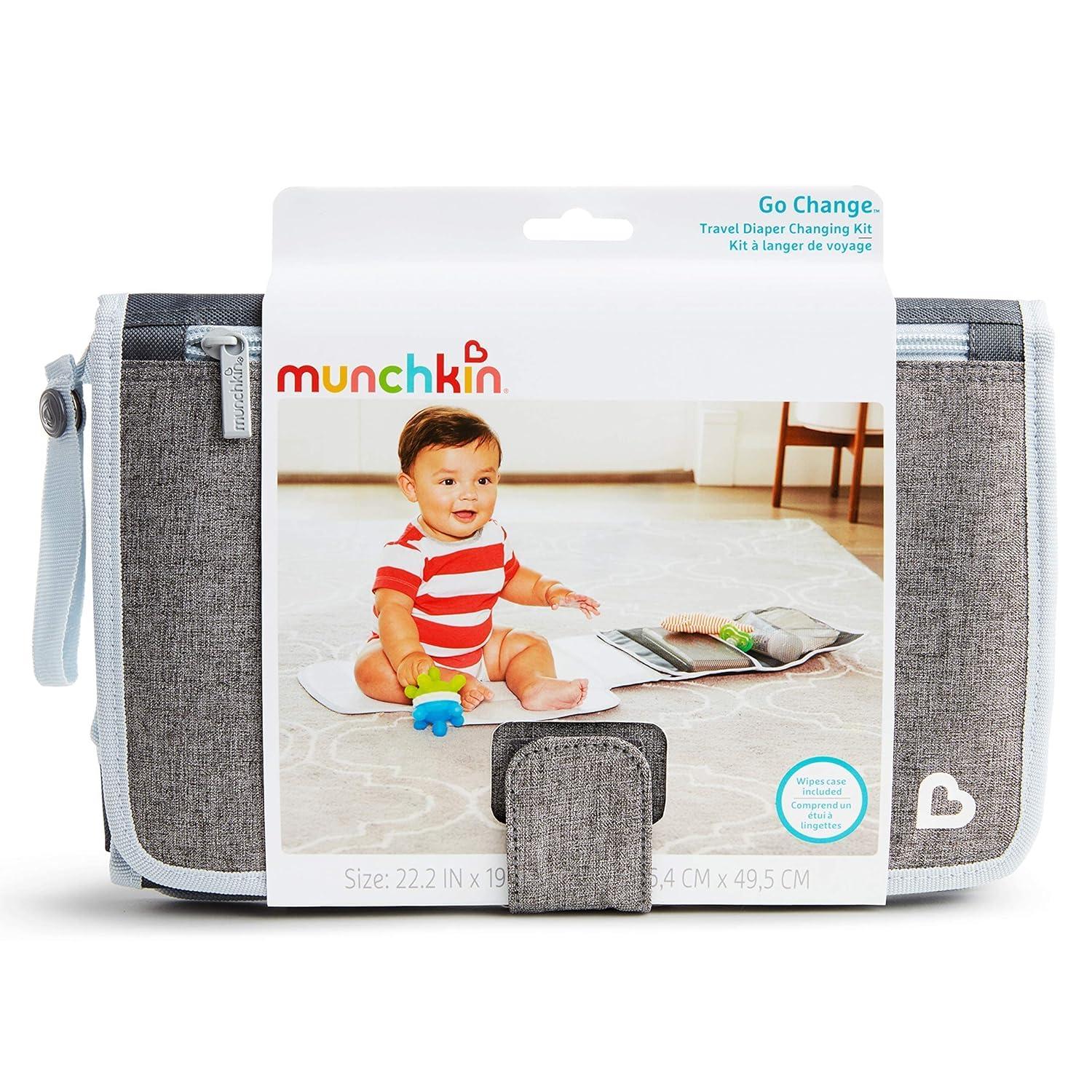 imageMunchkin Go Change Portable Diaper Changing Kit with Changing Pad and Wipes Case GreyGrey