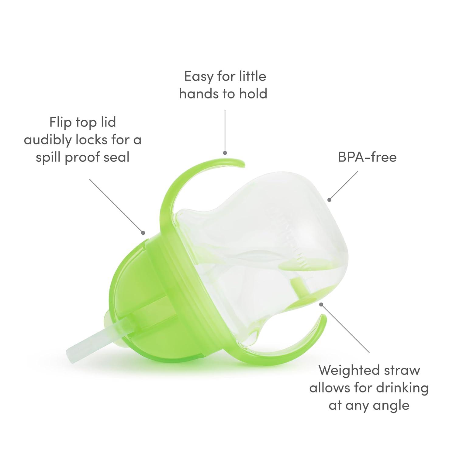 imageMunchkin Happy Snacker Toddler Cups and Snack Containers  7oz Any Angle Weighted Straw Trainer Cup and 9oz Snack Catchers PurplePinkGreenBlue
