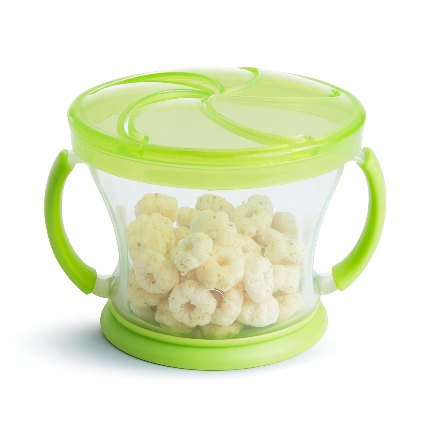imageMunchkin Happy Snacker Toddler Cups and Snack Containers  7oz Any Angle Weighted Straw Trainer Cup and 9oz Snack Catchers PurplePinkGreenBlue