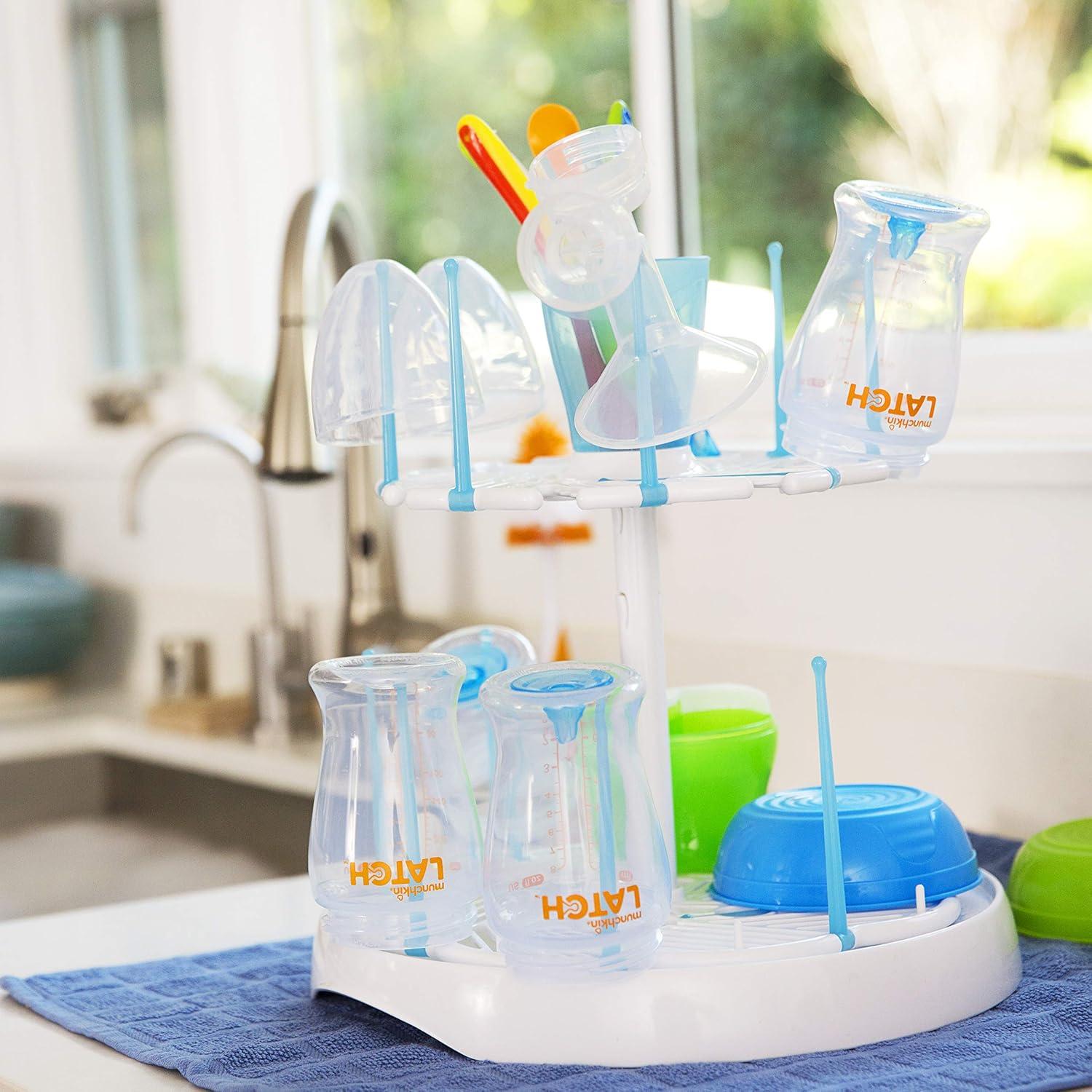 imageMunchkin High Capacity Drying Rack and Shine Stainless Steel Bottle Brush