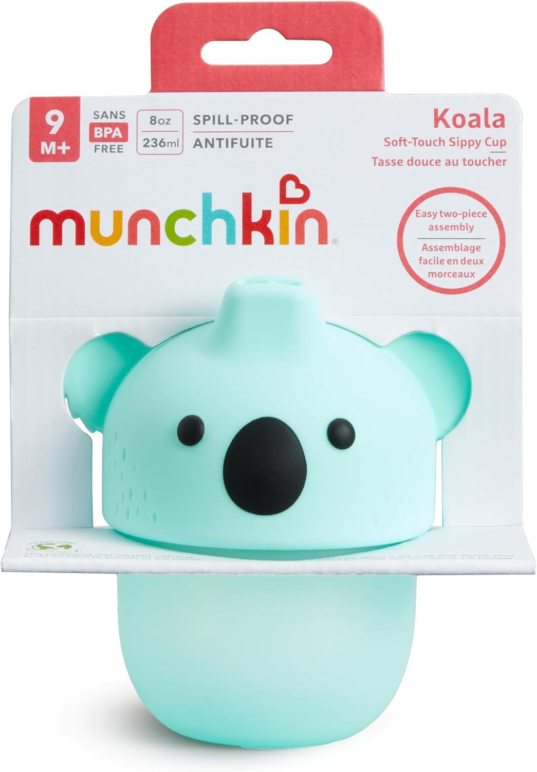 imageMunchkin Koala Sippy Cup for Toddlers and Babies 9 Months and Up SoftTouch Spill Proof 8 Ounce Mint8 Ounces