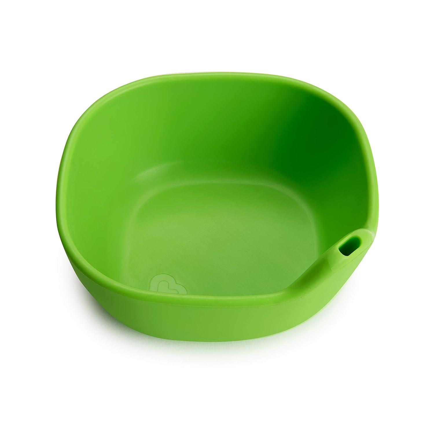 imageMunchkin Last Drop Silicone Toddler Bowl with BuiltIn Straw Green