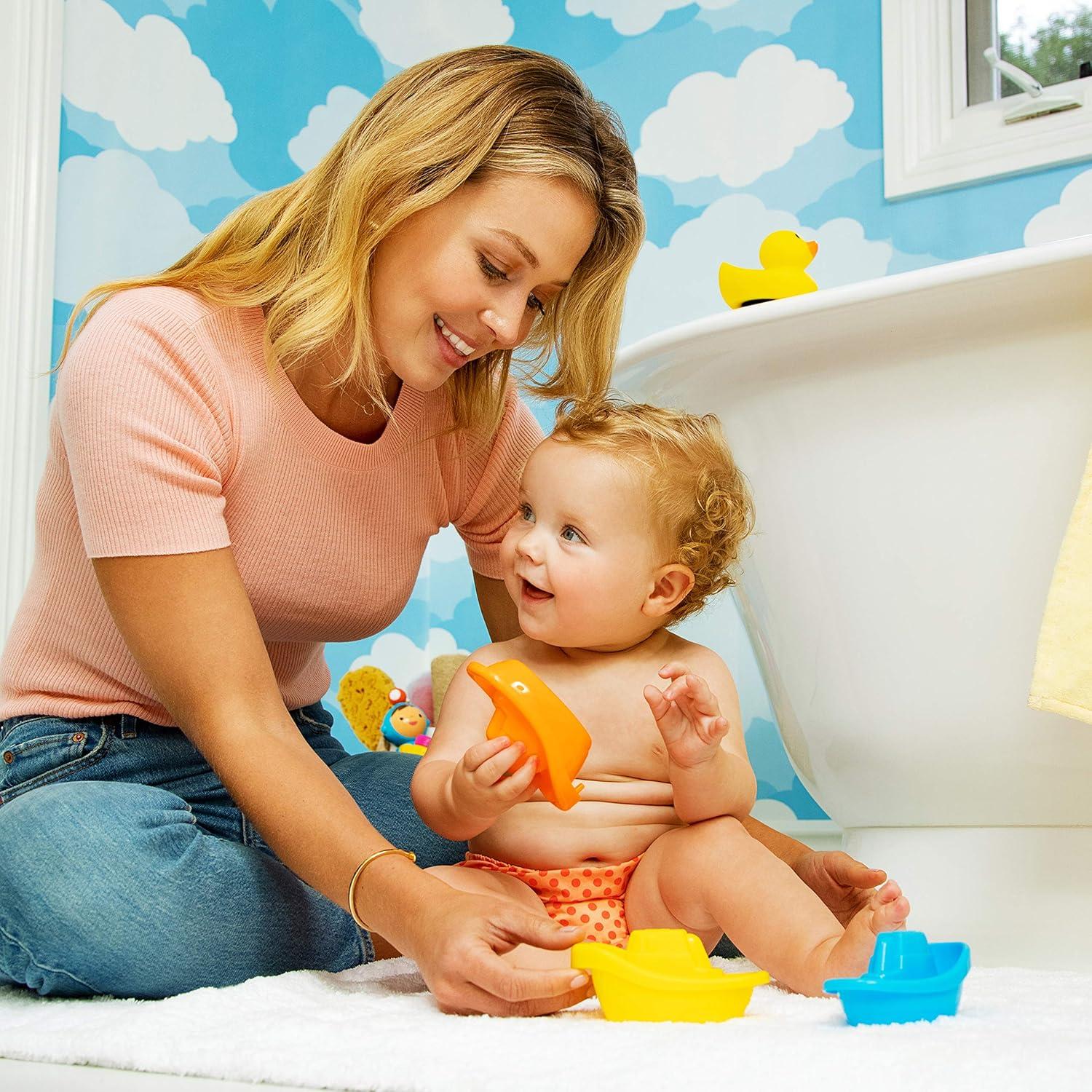 imageMunchkin Little Boat Train Bath Toy Fun for Babies and Toddlers 6 Piece Set6 Count Pack of 1