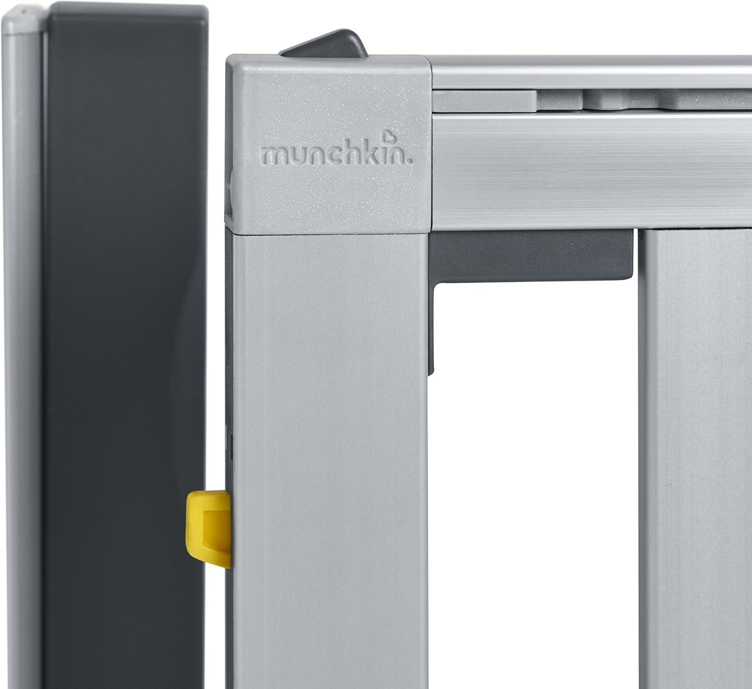 imageMunchkin Loft Hardware Mounted Baby Gate for Stairs Hallways and Doors Extends 265quot 40quot Wide Silver AluminumTemporary Gate