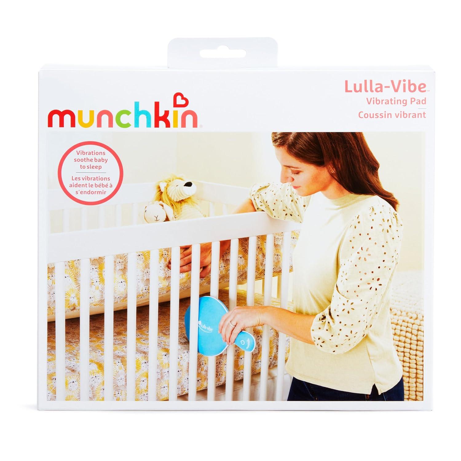 imageMunchkin LullaVibe Vibrating Pad Baby Sleep Soother for Crib Mattresses Bassinets Strollers Nap and Sleep Aid for Babies and Infants Rechargeable Light BlueVibrating Pad