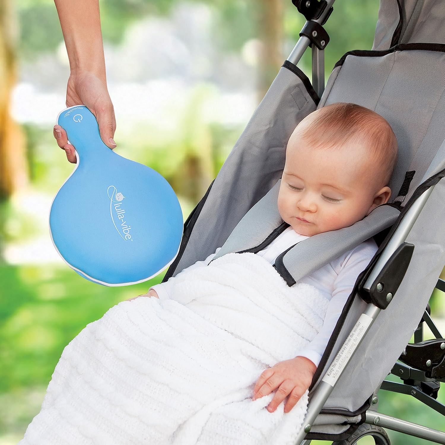 imageMunchkin LullaVibe Vibrating Pad Baby Sleep Soother for Crib Mattresses Bassinets Strollers Nap and Sleep Aid for Babies and Infants Rechargeable Light BlueVibrating Pad