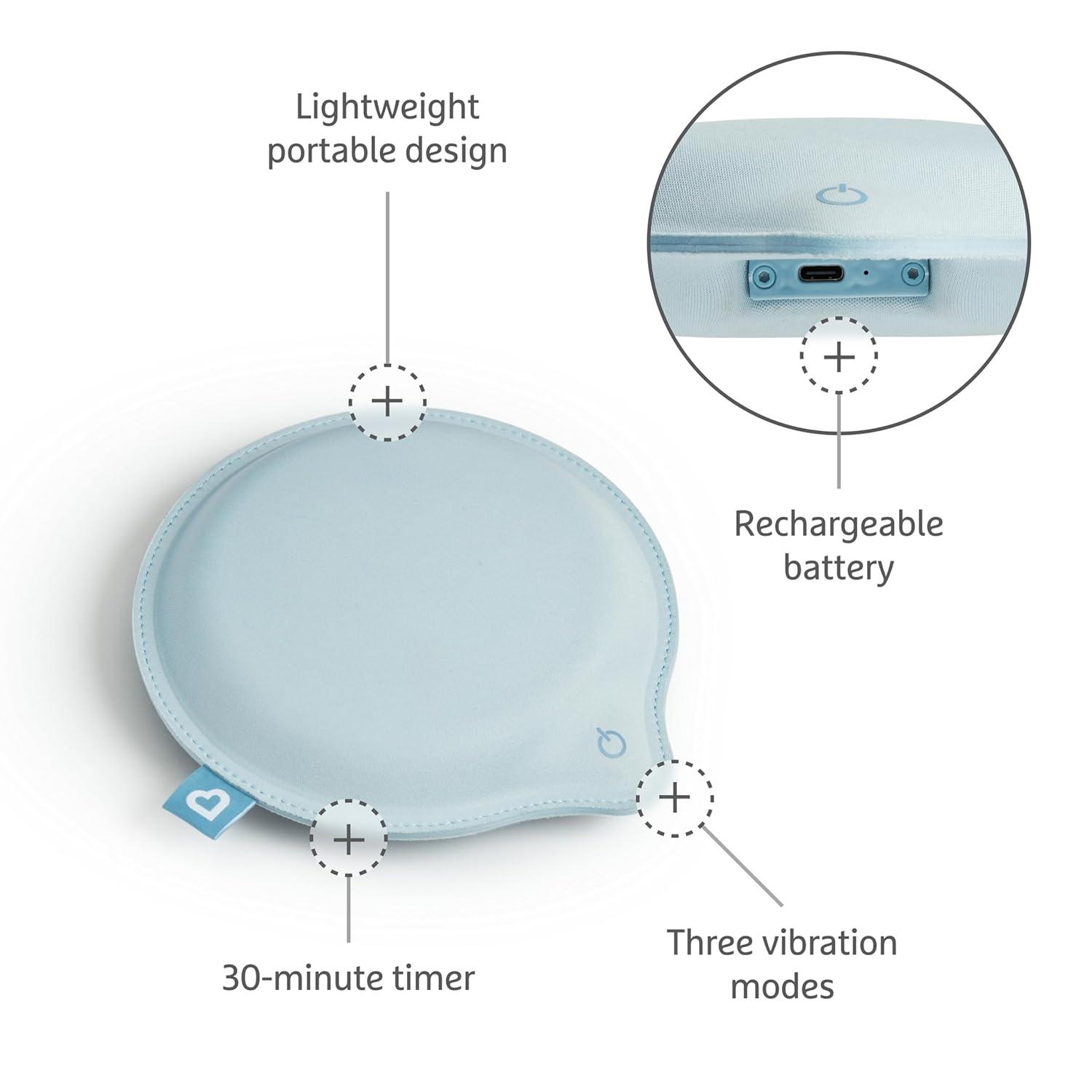 imageMunchkin LullaVibe Vibrating Pad Baby Sleep Soother for Crib Mattresses Bassinets Strollers Nap and Sleep Aid for Babies and Infants Rechargeable Light BlueRechargeable LullaVibe